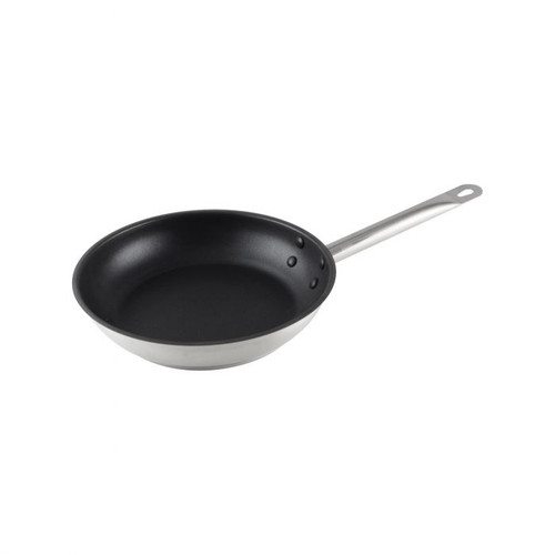 Thunder Group SLSFP4109 9.5" Dia. Stainless Steel Uncoated Fry Pans