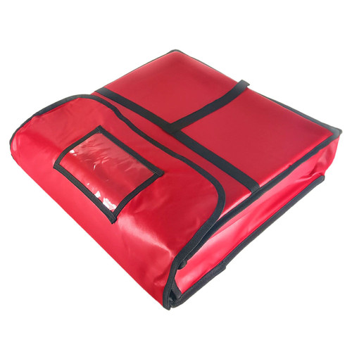 Thunder Group PLPB020 20" x 20" x 5" Red Artificial Leather Pizza Delivery Bag