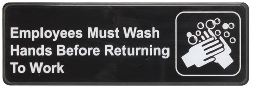 Thunder Group PLIS9325BK 9" x 3" White Information Symbol Sign