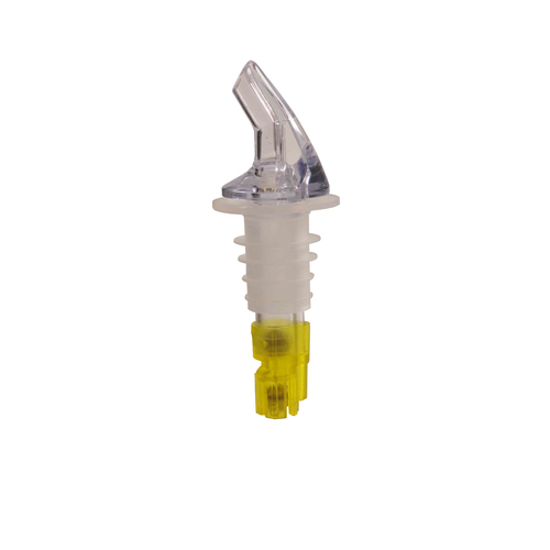 Thunder Group PLPR150M 1.5 Oz. Yellow Tail Clear Spout SAN (Plastic) Liquor Pourer