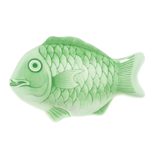 Thunder Group 1000CFG 10" Light Green Melamine Festive Fish Shaped Fish Platter