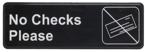 Thunder Group PLIS9317BK 9" x 3" White Information Symbol Sign