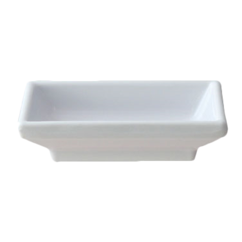 Thunder Group 19001WT 2 Oz. White Rectangular Melamine Classic Sauce Dish