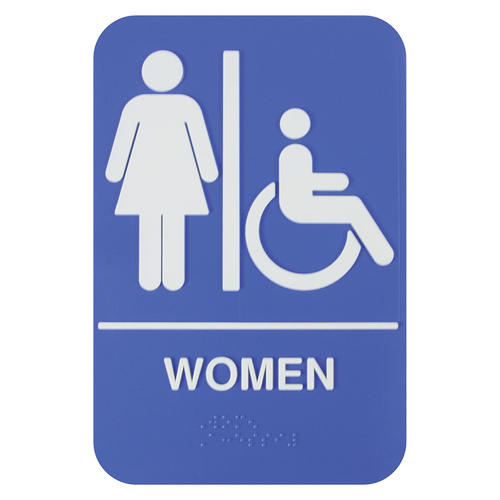 Thunder Group PLIS6957BL 6" W x 9" H "Women and Accessible" Information Symbol Sign
