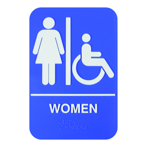 Thunder Group PLIS6957BL 6" W x 9" H "Women and Accessible" Information Symbol Sign