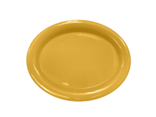 Thunder Group CR213YW 13.5" W x 10.5" D Yellow Melamine Oval Platter