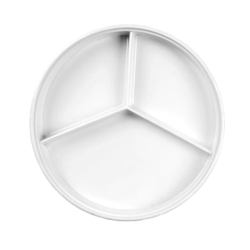 Thunder Group NS608-1W 8.25" Dia. NuStone White Melamine Round Divided Server