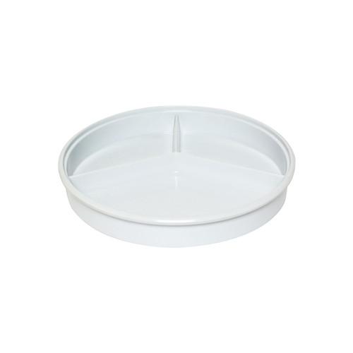 Thunder Group NS608-1W 8.25" Dia. NuStone White Melamine Round Divided Server