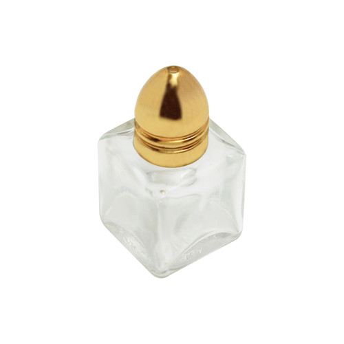 Thunder Group GLTWCC205 0.5 Oz. Glass Cube Base with Gold Plated Bullet Cap Salt or Pepper Shaker