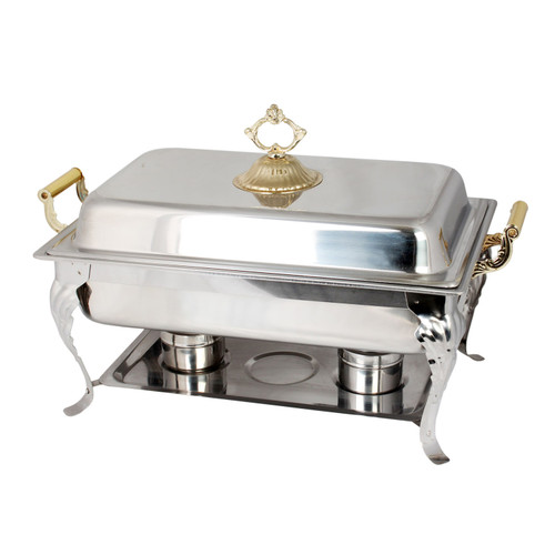 Thunder Group SLRCF8533 8 Qt. Stainless Steel Lift-Off Cover Rectangular Deluxe Chafer