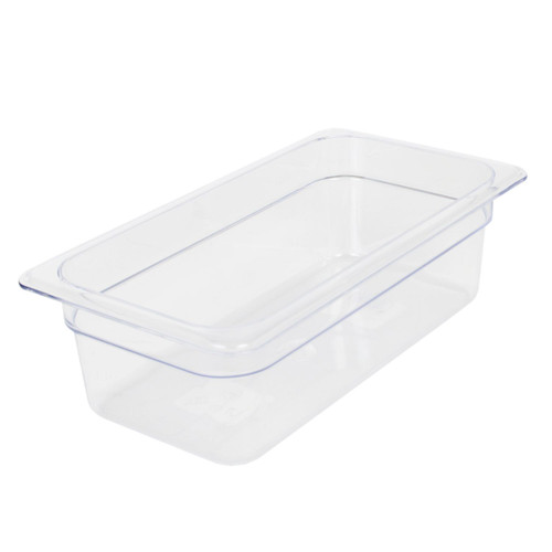 Thunder Group PLPA8134 1/3 Size Clear Polycarbonate 4" Deep Food Pan
