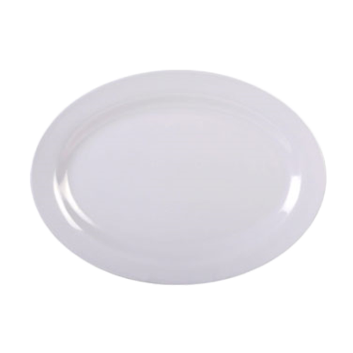 Thunder Group 2009TW 9" W x 6.63" D Imperial White Melamine Oval Platter