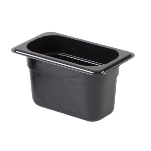 Thunder Group PLPA8194BK 1/9 Size Black Polycarbonate Food Pan