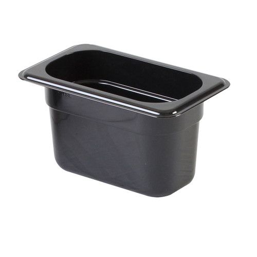 Thunder Group PLPA8194BK 1/9 Size Black Polycarbonate Food Pan