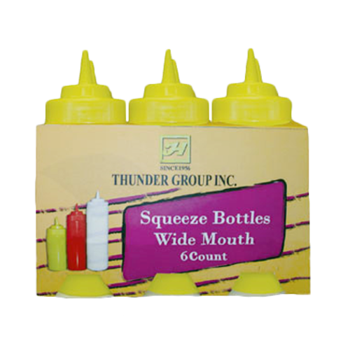 Thunder Group PLTHSB016YW 16 Oz. Yellow Plastic Wide Mouth Squeeze Bottle