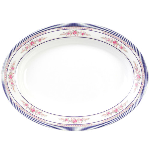Thunder Group 2110AR 9 Oz. Melamine Rose Oval Deep Platter