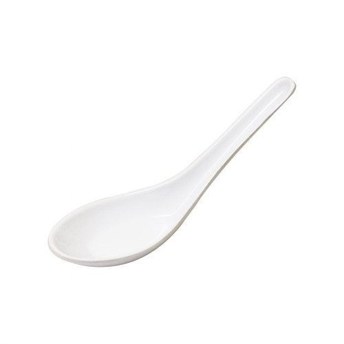 Thunder Group 7003W 0.75 Oz. Imperial White Melamine Won Ton Soup Spoon