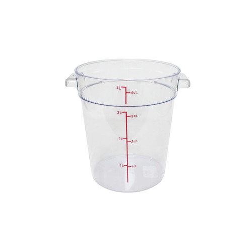 Thunder Group PLRFT304PC 4 Qt. Clear Round Polycarbonate Food Storage Container