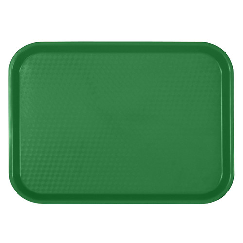 Thunder Group PLFFT1216GR 12" W x 16.25" D Green Polypropylene Rectangular Fast Food Tray