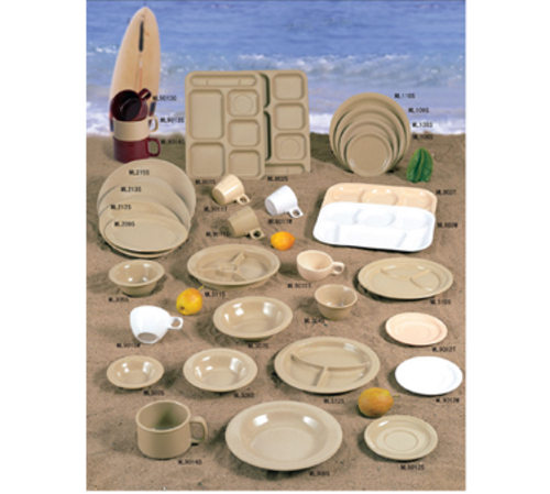 Thunder Group ML802S 14.5" W x 10" D Sand Melamine Rectangular Right-Handed 6 Compartments Tray