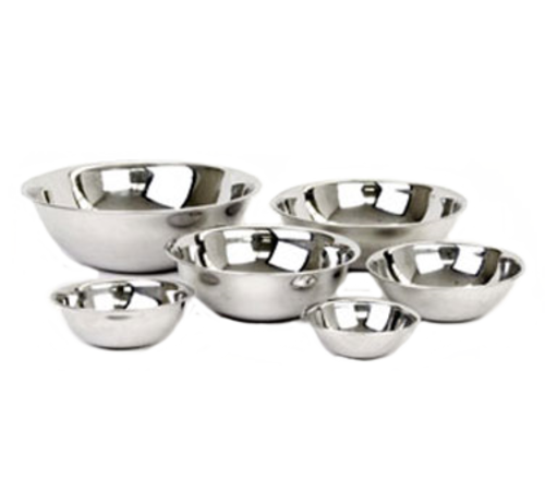 Thunder Group SLMB203 3 Qt. Stainless Steel 22 Ga. Flat Bottom Heavy Duty Mixing Bowl