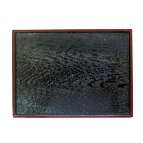 Thunder Group PLA013 12" W Black Wood Rectangle Obon Serving Tray