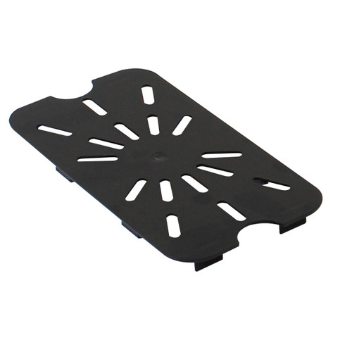 Thunder Group PLPA7140DSBK 1/4 Size Black Polycarbonate Drain Shelf