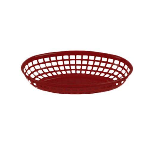 Thunder Group PLBK938R 9.38" Dia. Red Polypropylene Oval Fast Food Basket