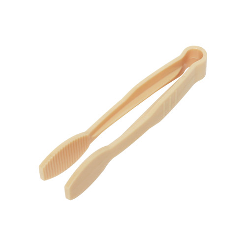 Thunder Group PLFTG006BG 6" Beige Polycarbonate Flat Grip Serving Tongs