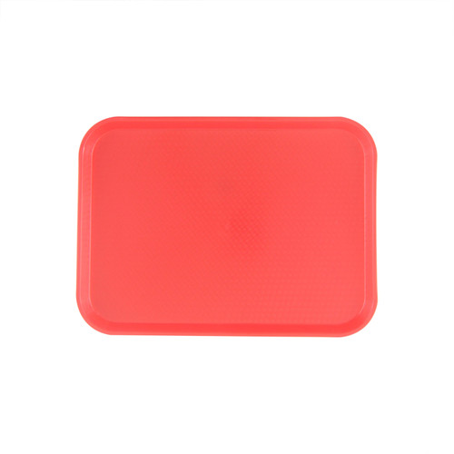 Thunder Group PLFFT1418RD 14" W x 17.75" D Red Polypropylene Rectangular Fast Food Tray