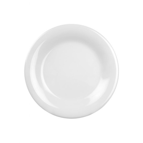 Thunder Group CR005W 5.5" Dia. White Melamine Round Wide Rim Plate