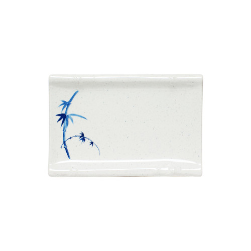 Thunder Group 1503BB 6.75" W x 4.5" D Blue Bamboo Melamine Plate