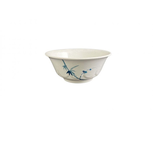 Thunder Group 5285BB 53 Oz. Melamine Blue Bamboo Round Scalloped Bowl