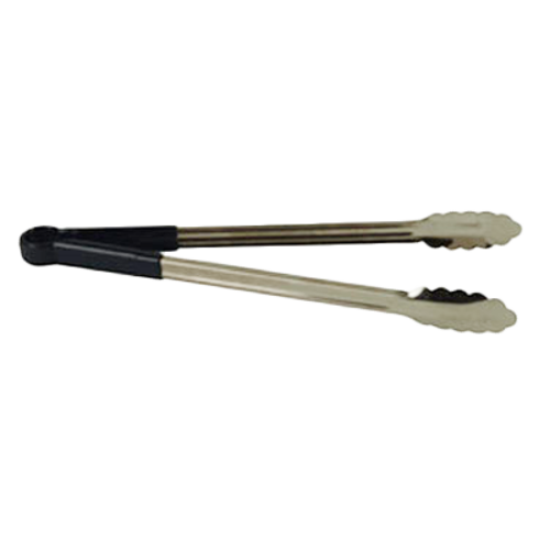 Thunder Group SLTG816K 16" L Black Stainless Steel One-Piece Utility Tongs