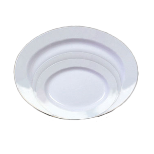 Thunder Group 2110TW 9 Oz. Imperial White Melamine Oval Deep Platter