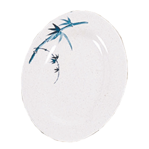 Thunder Group 2010BB 9.88" W x 7.25" D Melamine Blue Bamboo Oval Platter