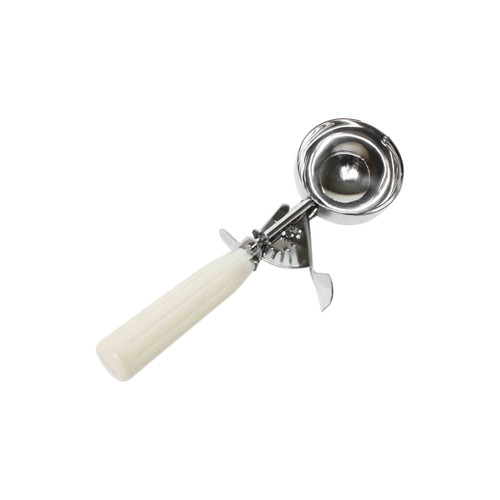 Thunder Group SLDS010L 3.25 Oz. Ivory Stainless Steel Ergonomic Handle #10 Lever Disher