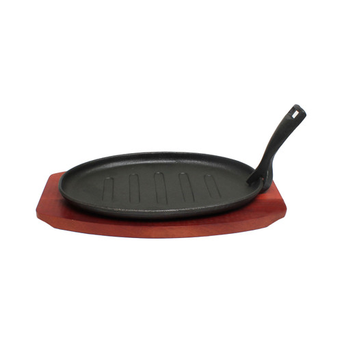 Thunder Group IRBB001 Cast Iron Pork Board Sizzle Platter Set