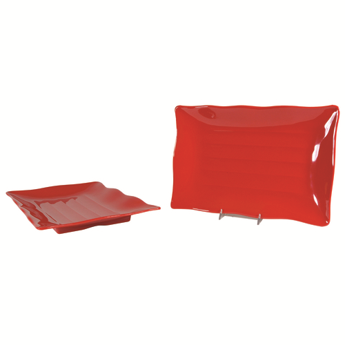 Thunder Group 24140PR Red Melamine Rectangular Plate