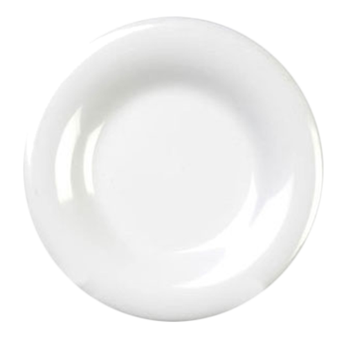 Thunder Group CR007W 7.63" Dia. White Melamine Round Wide Rim Plate