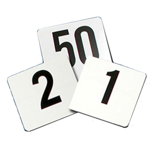 Thunder Group PLTN4050 4" x 4" Plastic Table 1 to 50 Number Cards
