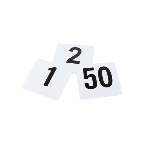 Thunder Group PLTN4050 4" x 4" Plastic Table 1 to 50 Number Cards