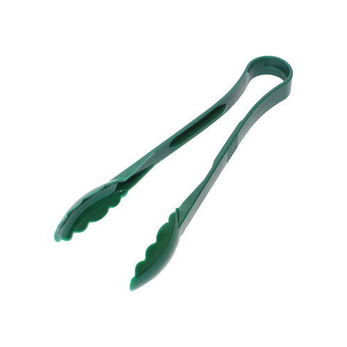 Thunder Group PLSGTG012GR 12" Green Polycarbonate Scallop Serving Tongs