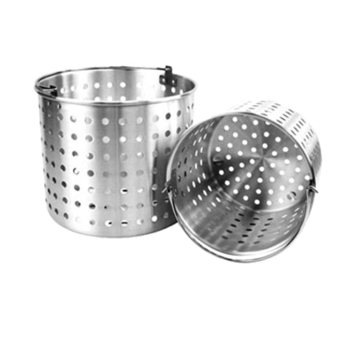 Thunder Group ALSKBK005 Aluminum Mirror Finish Perforated Steamer Basket Fits 24 Qt. Pot