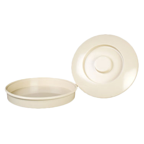 Thunder Group NS608T 8.25" Dia. NuStone Tan Melamine Tortilla Server with Lid