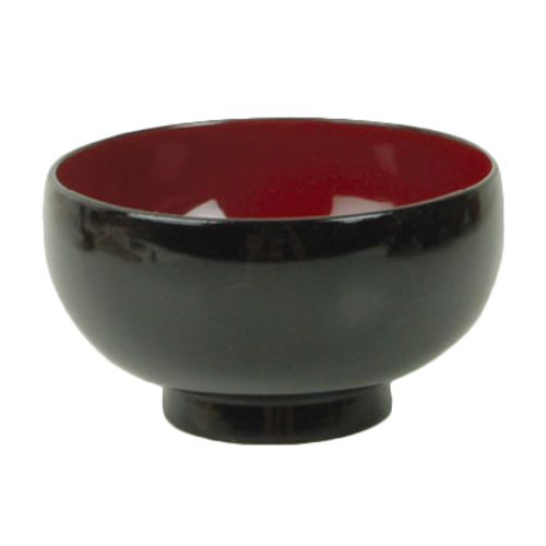Thunder Group 45-8 9 Oz. Wood Carved With Clear Finish 4" x 2.5" Soup or Rice Bowl