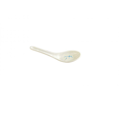 Thunder Group 7003BB 0.75 Oz. Blue Bamboo Melamine Won Ton Soup Spoon