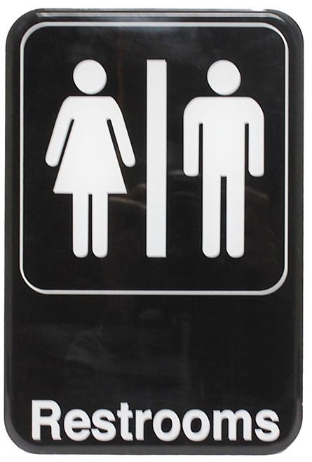 Thunder Group PLIS6908BK 6" x 9" White Information Symbol Sign