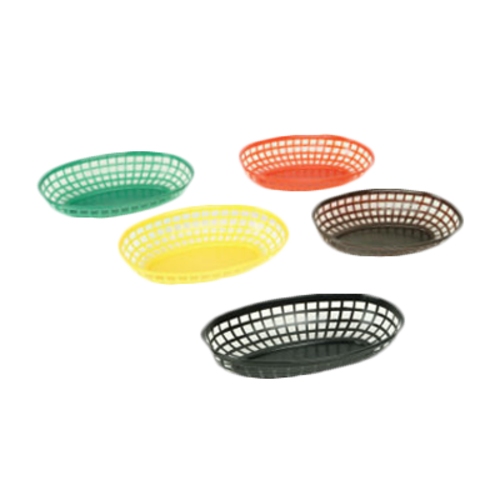 Thunder Group PLBK938B 9.38" Dia. Brown Polypropylene Oval Fast Food Basket