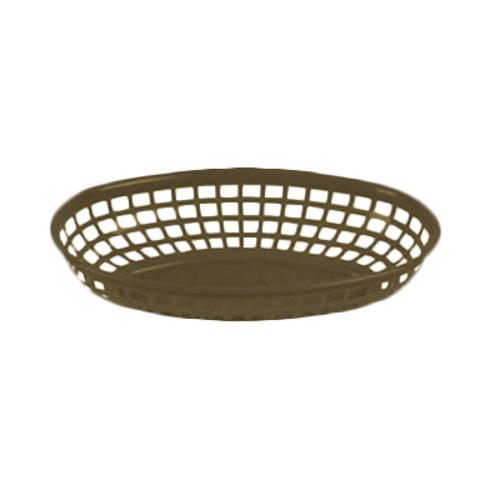 Thunder Group PLBK938B 9.38" Dia. Brown Polypropylene Oval Fast Food Basket